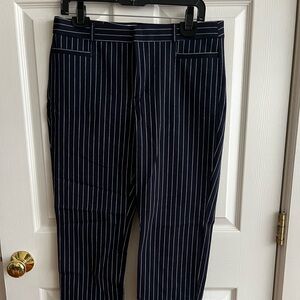Banana Republic Sloan dress pants size 8 white pin stripes on navy NWT